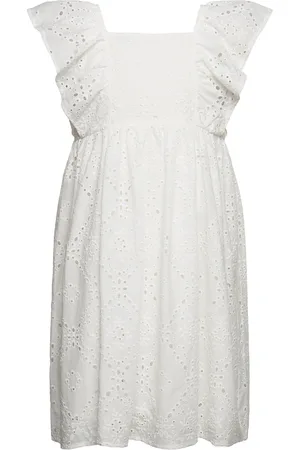 Lindex Dress Embroidery Anglais Frill Dresses & Skirts Dresses Casual Dresses Sleeveless Casual Dresses White
