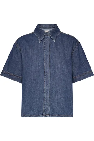 French Connection Finley Denim Ss Shirt Tops Shirts Denim Shirts Blue