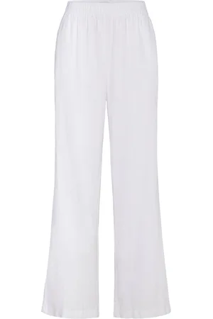 Levete Room Lr-Naja Bottoms Trousers Linen Trousers White