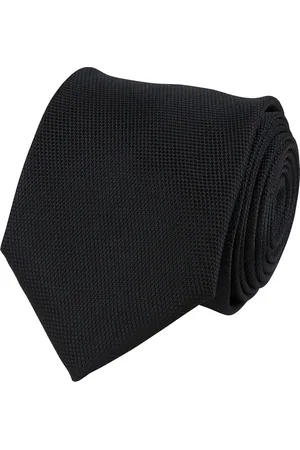 Portia 1924 Polyester Tie Solid Solmio Kravatti Black