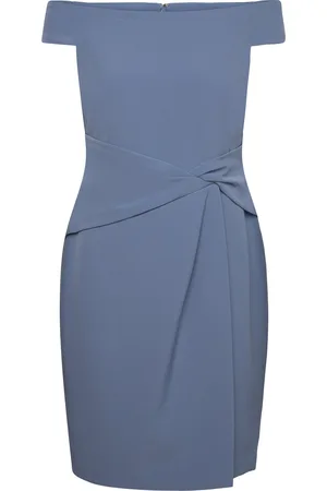 Ralph Lauren Crepe Off-The-Shoulder Cocktail Dress Lyhyt Mekko Blue