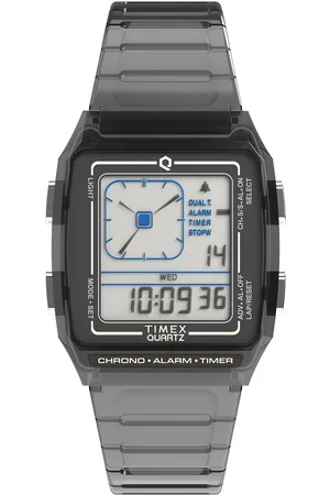 Timex Q Lca 35Mm Resin Strap Watch Accessories Watches Digital Watches Grey