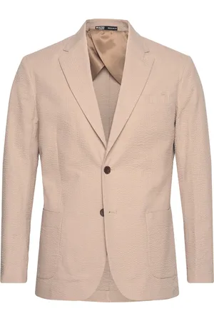 SELECTED Slhreg-Smith Seersucker Blz Suits & Blazers Blazers Single Breasted Blazers Beige