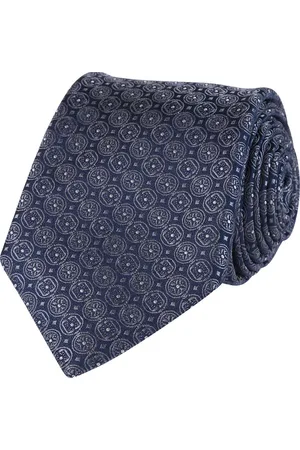 Portia 1924 Geometric Silk Tie Solmio Kravatti Blue
