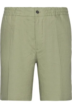 J Lindeberg Baron Linen Shorts Designers Shorts Casual Green
