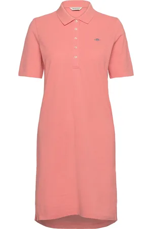 GANT Slim Shield Ss Pique Polo Dress Lyhyt Mekko Pink