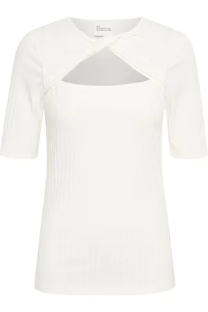 My Essential Wardrobe Bustamw Blouse Tops T-shirts & Tops Short-sleeved White