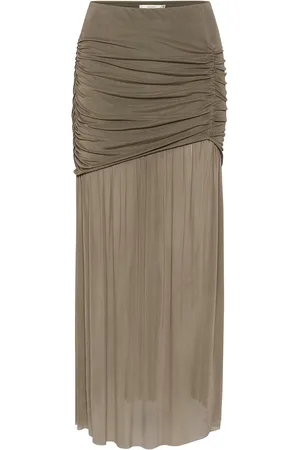 Gestuz Messigz Long Skirt Pitkä Hame Khaki Green