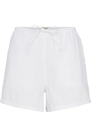 Gina Tricot Relaxed Linen Blend Shorts Bottoms Shorts Casual Shorts White