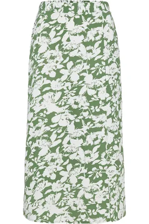 VERO MODA Vmfrej H/W 7/8 Pencil Skirt Wvn Exp Polvipituinen Hame Green