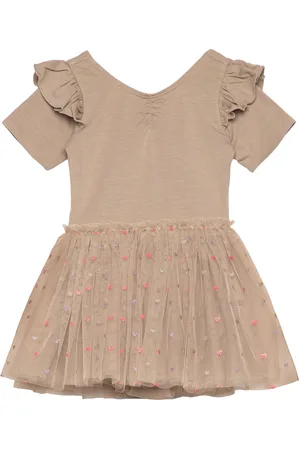 Sofie Schnoor Baby and Kids Gymsuit Dresses & Skirts Dresses Casual Dresses Short-sleeved Casual Dresses Beige