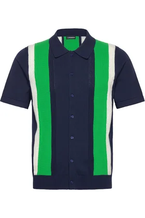 J Lindeberg Reymond Structure Knit Tops Knitwear Short Sleeve Knitted Polos Blue
