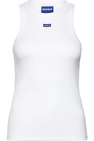 Hugo Blue Easy Tank_B Tops T-shirts & Tops Sleeveless White