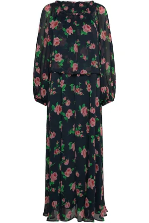 ROTATE Chiffon Maxi Dress Maksimekko Juhlamekko Navy
