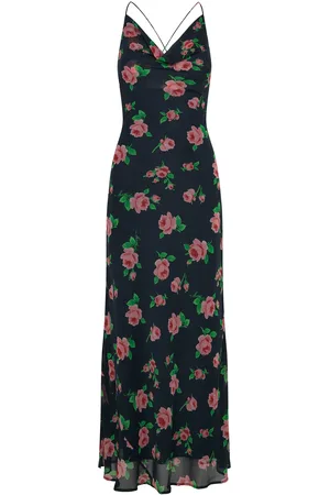 ROTATE Chiffon Maxi Slip Dress Maksimekko Juhlamekko Black