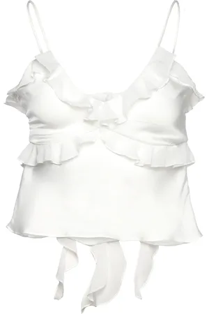 Bardot Marsella Ruffle Cami Tops Blouses Sleeveless White