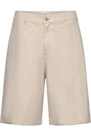 Les Deux Johnny Casual Slub Twill Shorts Bottoms Shorts Casual Beige