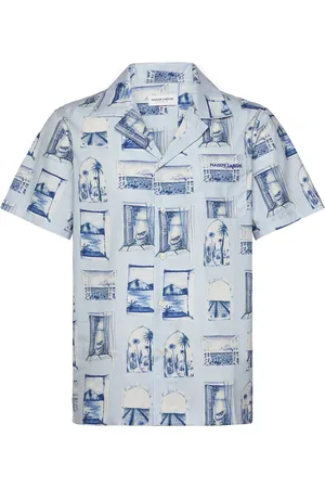 Maison Labiche Germain Windows Print Designers Shirts Short-sleeved Blue