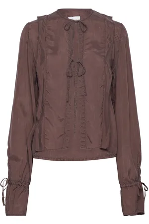 ALOHAS Oceane Brown Blouse Tops Blouses Long-sleeved Brown