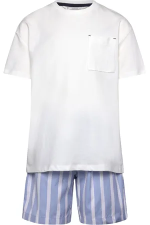 MANGO Striped Cotton Short Pyjamas Pyjamasetti Pyjama Blue