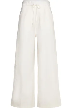 DAY Birger et Mikkelsen Terri - Solid Linen Bottoms Trousers Wide Leg White