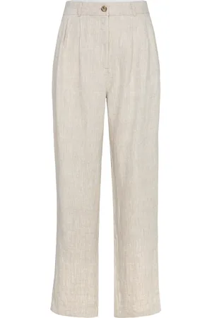 Mos Mosh Mmadlana Linen Pant Bottoms Trousers Linen Trousers Cream