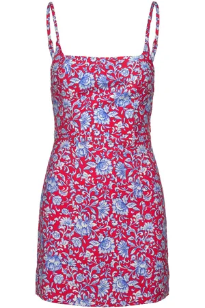 MANGO Floral Print Dress Lyhyt Mekko Red