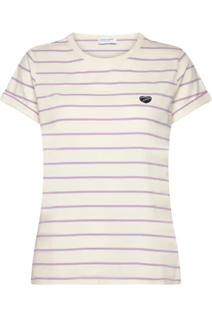 Maison Labiche Poitou Mini Patch Coeur/ Gots Tops T-shirts & Tops Short-sleeved Cream