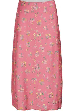 VILA Vilouis Midi Skirt Polvipituinen Hame Pink