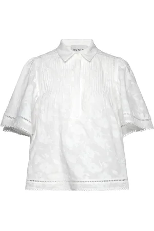 Munthe Occur Tops Blouses Short-sleeved White