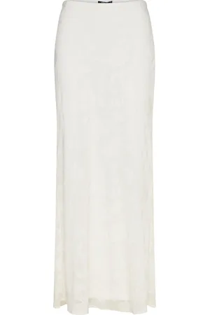 Gina Tricot Floral Maxi Skirt Pitkä Hame Cream