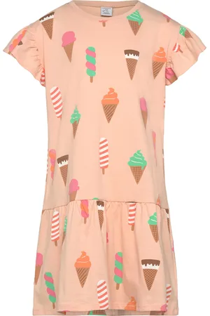 Lindex Dress Aop Icecream Dresses & Skirts Dresses Casual Dresses Short-sleeved Casual Dresses Orange