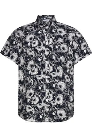 Original Penguin Ss Eco Aop Floral Tops Shirts Short-sleeved Black