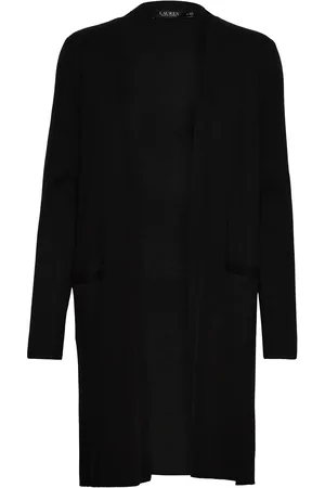 Ralph Lauren Cotton-Blend Cardigan Tops Knitwear Cardigans Black
