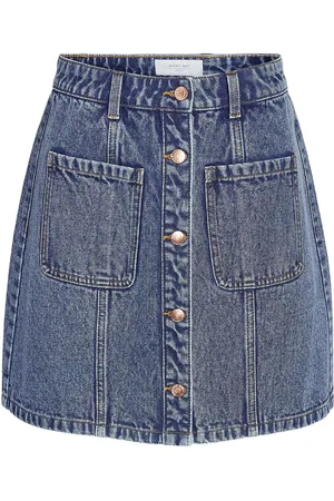 Noisy May Nmlala Hw Denim Skirt Vi471Mb Lyhyt Hame Blue