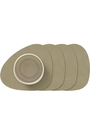 LIND DNA 4-Set Glass Mat Curve Nupo Home Tableware Dining & Table Accessories Coasters Brown