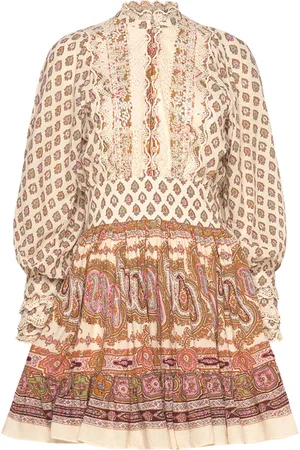 by Ti Mo Cotton Slub Mini Dress Lyhyt Mekko Brown