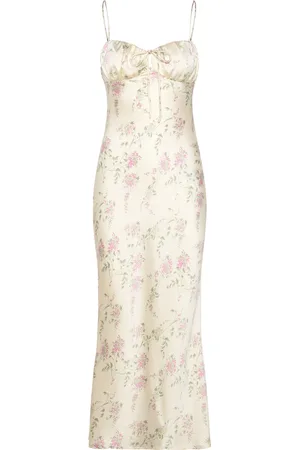 Gina Tricot Gathered Bust Midi Strap Dress Polvipituinen Mekko Multi/patterned