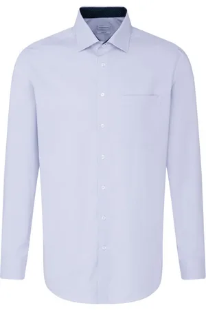 Seidensticker Cityhemden 1/1 Arm Tops Shirts Business Blue