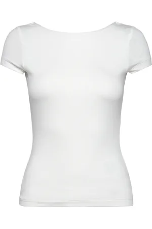 Gina Tricot Soft Touch Low Back Top Tops T-shirts & Tops Short-sleeved White