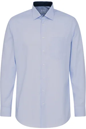Seidensticker Cityhemden 1/1 Arm Tops Shirts Business Blue