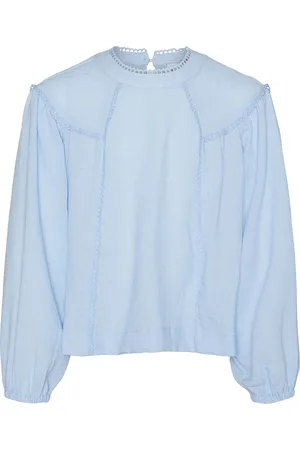 VERO MODA Vmchris Detail Ls Top Wvn Girl Tops Blouses & Tunics Blue