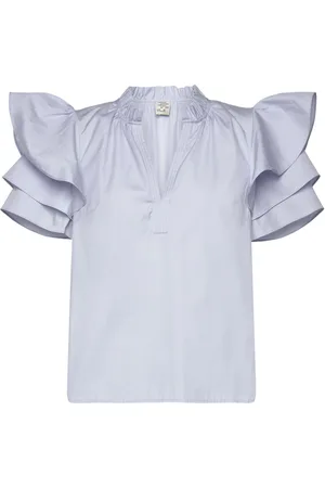 Baum und Pferdgarten Madina Tops Blouses Short-sleeved Blue
