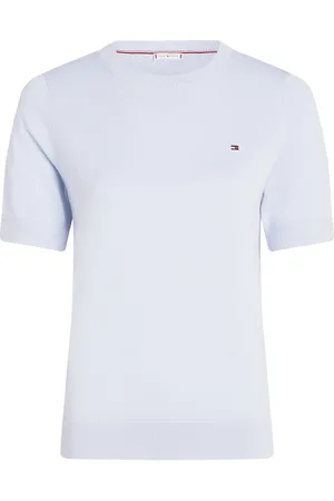 Tommy Hilfiger Co Jersey Stitch C-Nk Ss Sweater Tops T-shirts & Tops Short-sleeved Blue