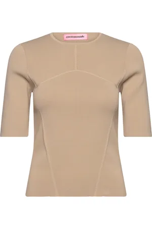 Custommade Tina Tops T-shirts & Tops Short-sleeved Beige