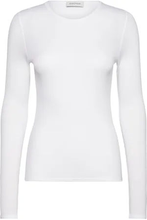 Dagmar Lyocell Long Sleeve Designers T-shirts & Tops Long-sleeved White