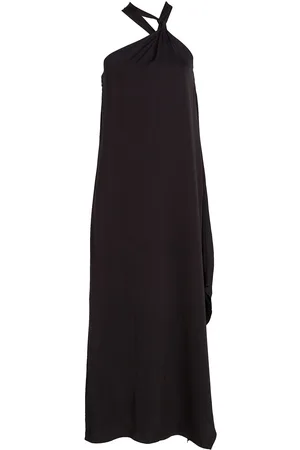 Calvin Klein High Shine Knot Ankle Dress Maksimekko Juhlamekko Black