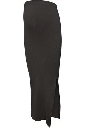 Mama;licious Mlalanis Seamless Al Rib Skirt Hw Noos Pitkä Hame Black