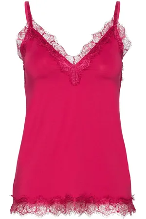 Rosemunde Rwbillie Sl Lace Strap Top Tops T-shirts & Tops Sleeveless Pink