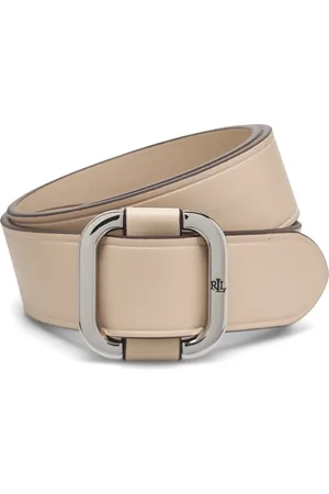 Ralph Lauren Slide-Buckle Leather Belt Vyö Beige